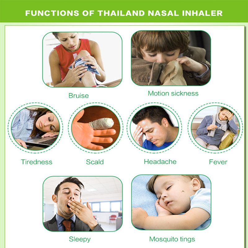 Mint Stuffy Anti Thailand Plaster Cylinder 5 Cure Ifory Fatigue Relief Nasal Brain Pieces Refresh Nose Pain Inhaler Rhinitis