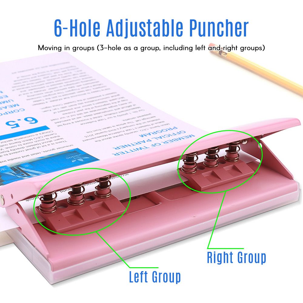 KW-trio Adjustable 6-Hole Desktop Punch Puncher For A4 A5