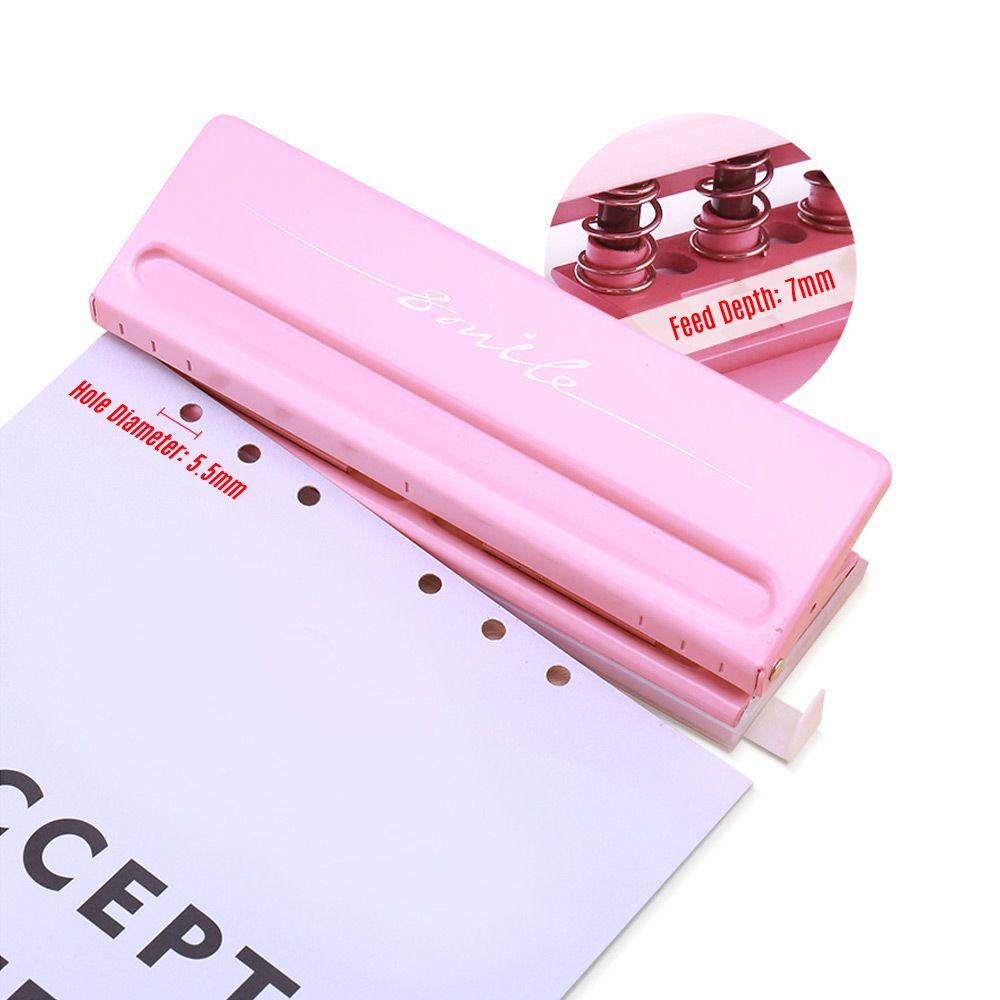 KW-trio Adjustable 6-Hole Desktop Punch Puncher For A4 A5
