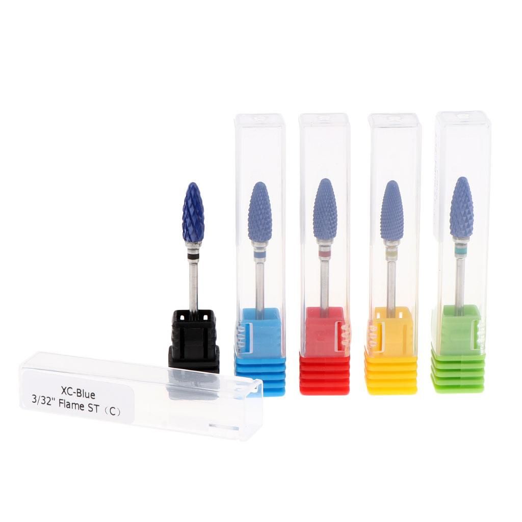 5 Pcs Electric Ceramic Rotary Burrs Nail File Head 3/32" Nail Drill