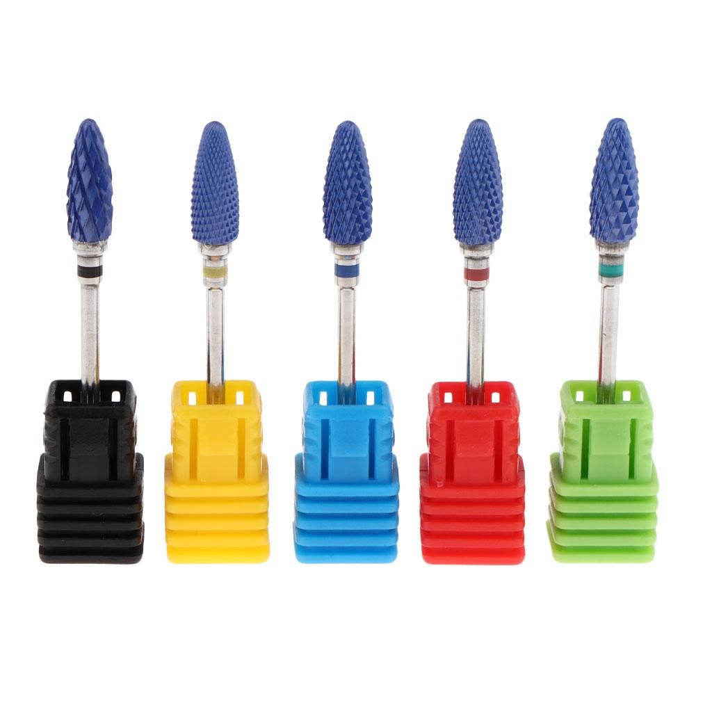 5 Pcs Electric Ceramic Rotary Burrs Nail File Head 3/32" Nail Drill