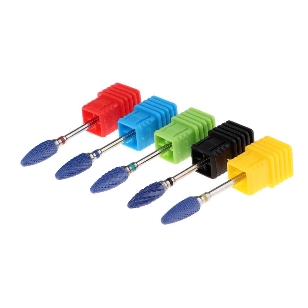5 Pcs Electric Ceramic Rotary Burrs Nail File Head 3/32" Nail Drill