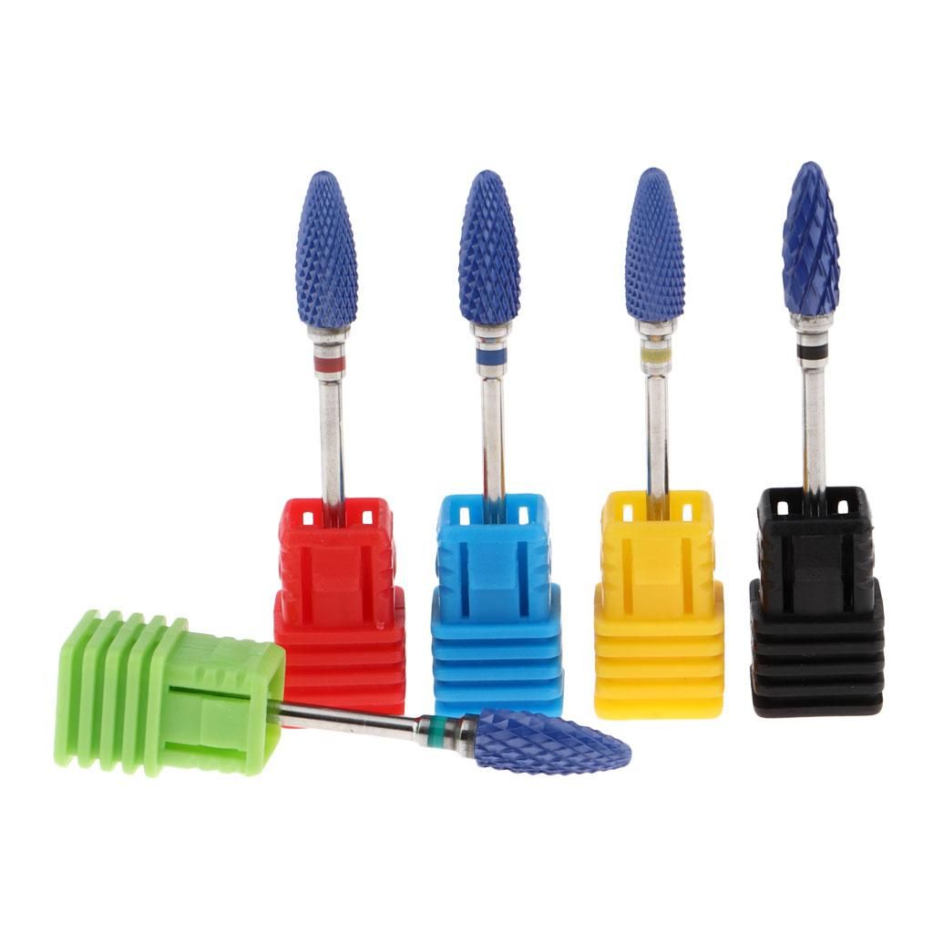 5 Pcs Electric Ceramic Rotary Burrs Nail File Head 3/32" Nail Drill