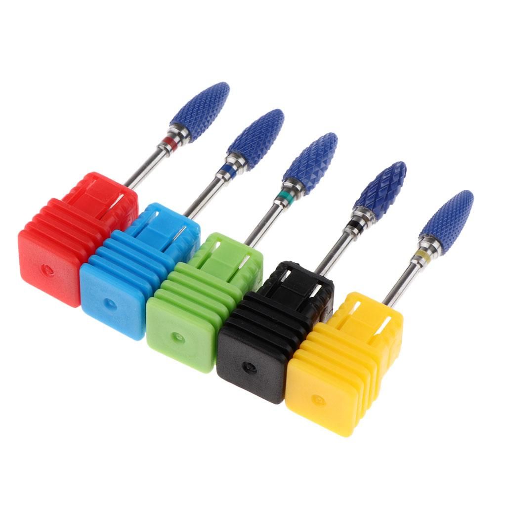 5 Pcs Electric Ceramic Rotary Burrs Nail File Head 3/32" Nail Drill