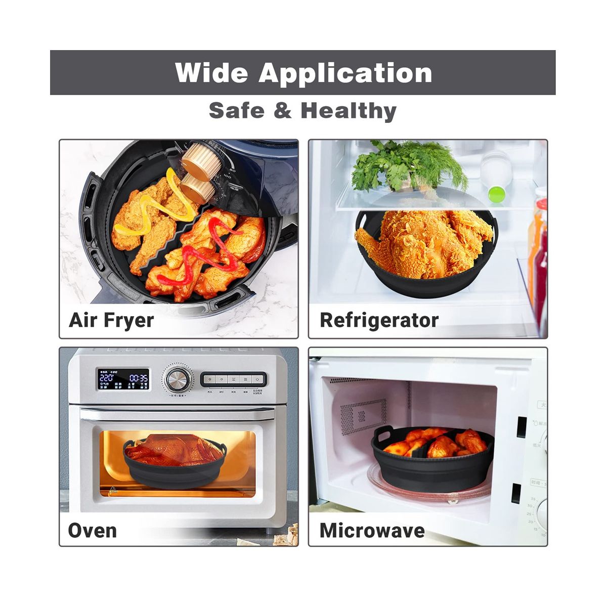 Air Fryer Liners 8.5 Inch for 5 to 8 Qt Reusable with