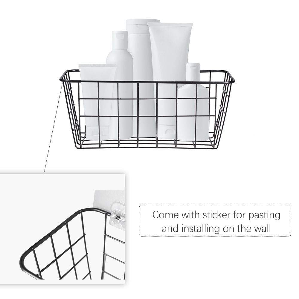 Iron Storage Basket Wall Mounted Storage Organizer Wire