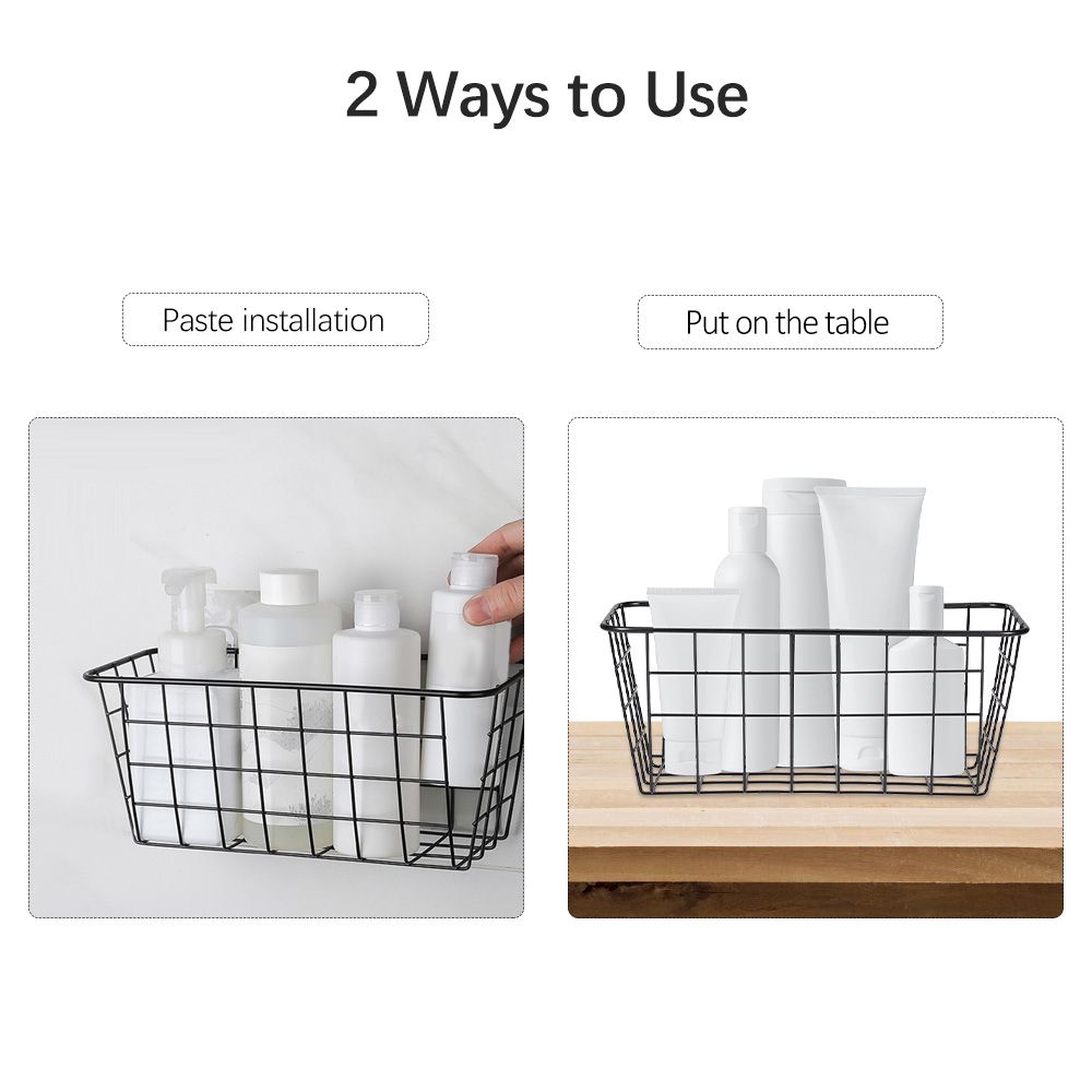 Iron Storage Basket Wall Mounted Storage Organizer Wire