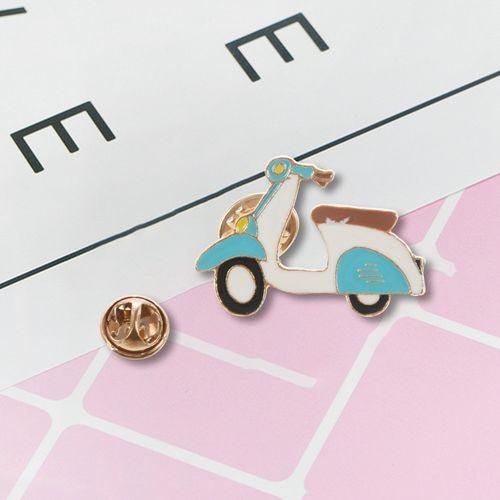 Cartoon Motorcycle Locomotive Brooch Pin Enamel Icon Pin