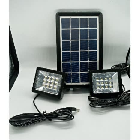 6v 3w 4-in-1 Solar Power Bank + 2 Piece Super Bright Lamp