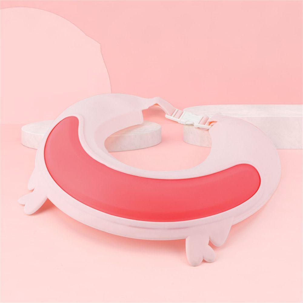 1PC Multi-function Waterproof Baby Shower Caps Convenient Folding Shampoo Hat Widened Brim Wash Hair Shield Boys Girls Baby Tool Pink-A