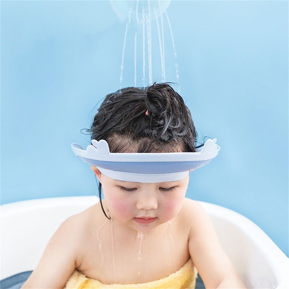 1PC Multi-function Waterproof Baby Shower Caps Convenient Folding Shampoo Hat Widened Brim Wash Hair Shield Boys Girls Baby Tool Pink-A