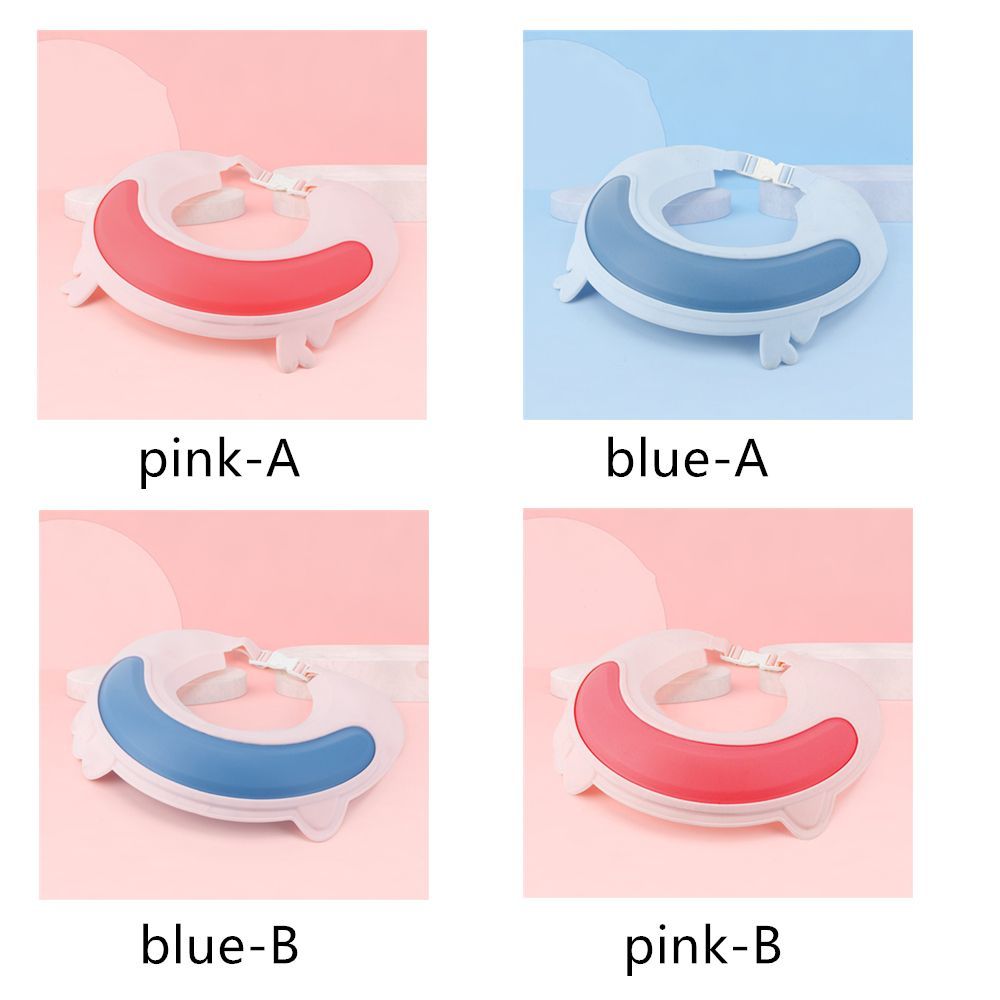 1PC Multi-function Waterproof Baby Shower Caps Convenient Folding Shampoo Hat Widened Brim Wash Hair Shield Boys Girls Baby Tool Pink-A