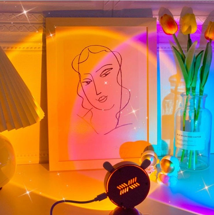 Rotatable USB Rainbow Sunset Projector Night Light