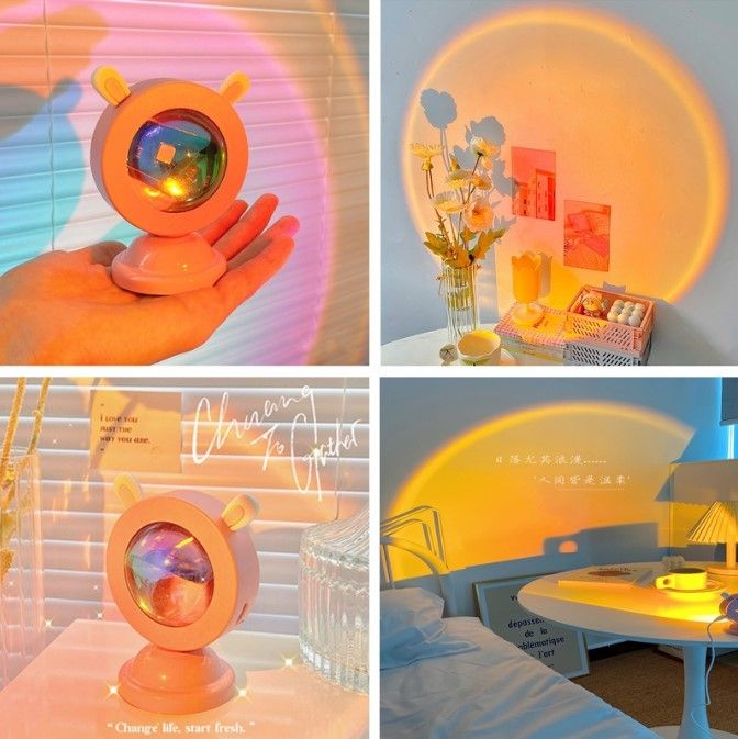Rotatable USB Rainbow Sunset Projector Night Light