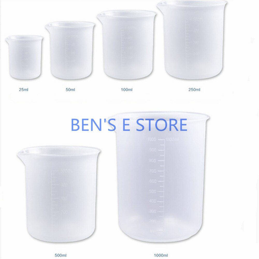 8pcs/lot 50ml Plastic Graduated Beaker Cup Laboratory Chemistry Set Lab PP Beaker