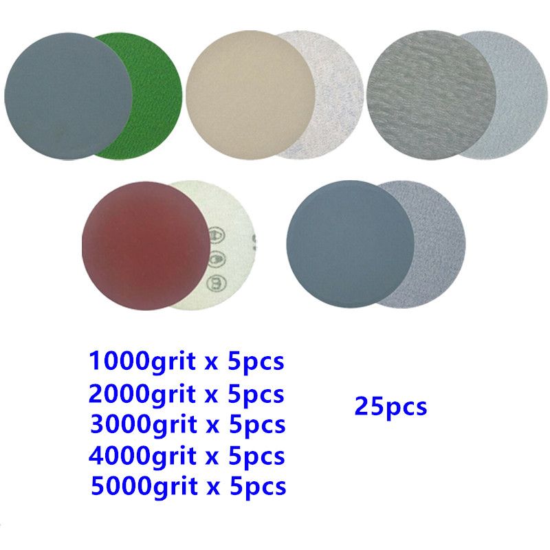 30pcs 3 Inch 75mm Round Wet Dry Sandpaper Disk San