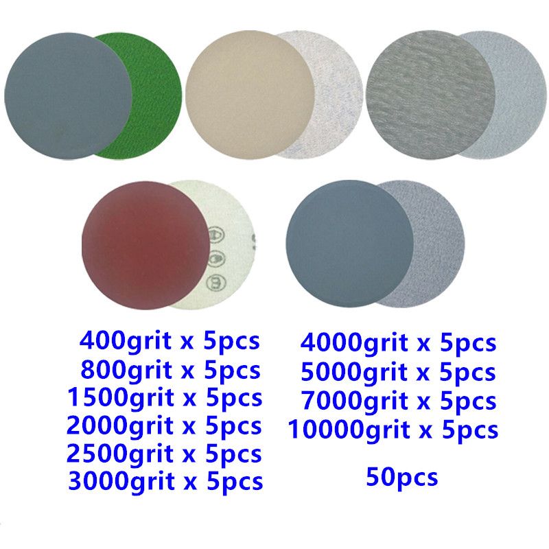 30pcs 3 Inch 75mm Round Wet Dry Sandpaper Disk San