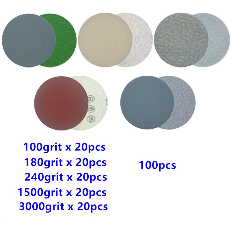30pcs 3 Inch 75mm Round Wet Dry Sandpaper Disk San