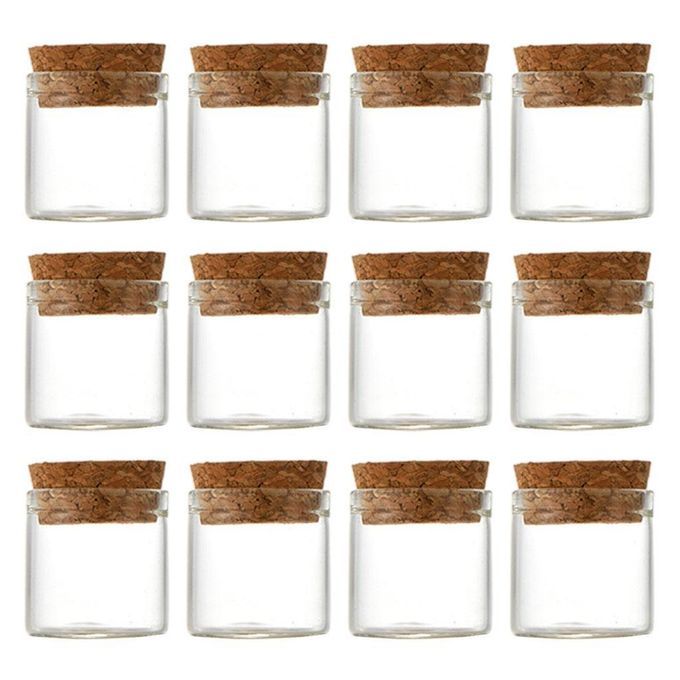12Pcs Mini Glass Bottle With Cork Small Bottle Glass Jars For 12ml