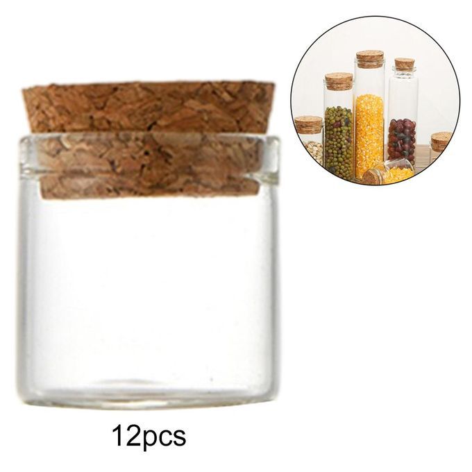 12Pcs Mini Glass Bottle With Cork Small Bottle Glass Jars For 12ml