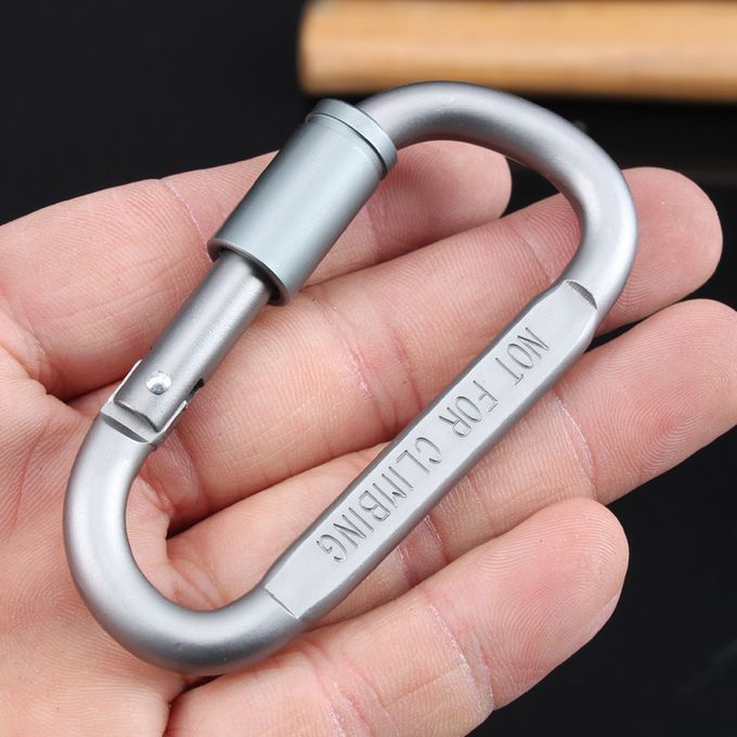 12 Pcs Camping Carabiner D Shape Keychain Aluminum Alloy-