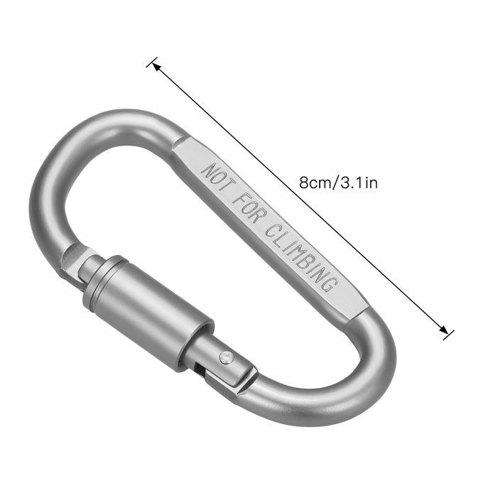 12 Pcs Camping Carabiner D Shape Keychain Aluminum Alloy-