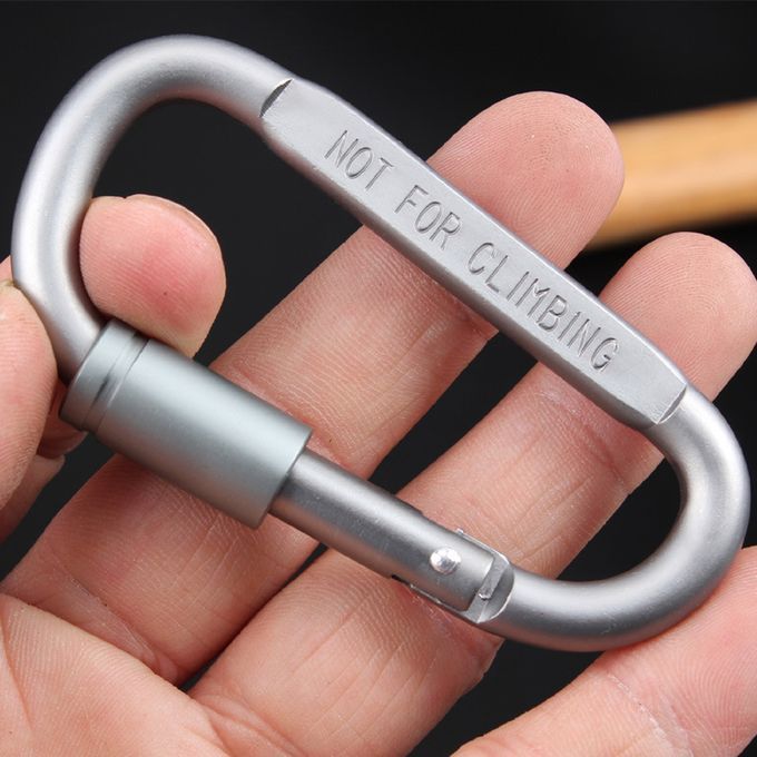 12 Pcs Camping Carabiner D Shape Keychain Aluminum Alloy-