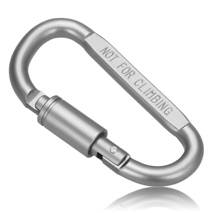 12 Pcs Camping Carabiner D Shape Keychain Aluminum Alloy-