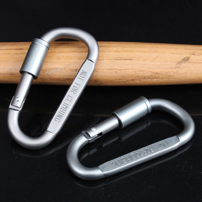 12 Pcs Camping Carabiner D Shape Keychain Aluminum Alloy-