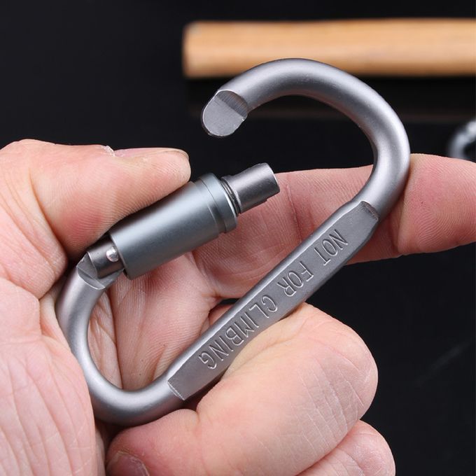 12 Pcs Camping Carabiner D Shape Keychain Aluminum Alloy-