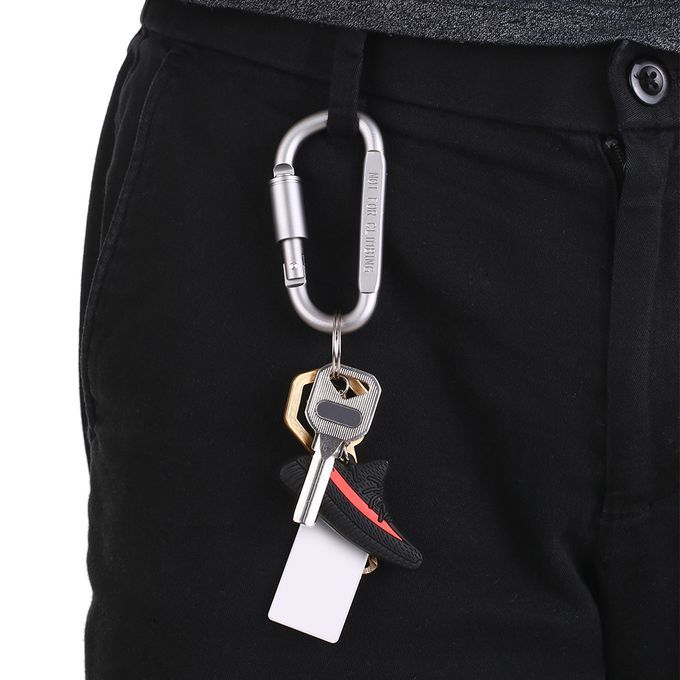 12 Pcs Camping Carabiner D Shape Keychain Aluminum Alloy-