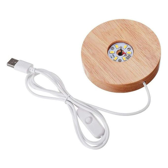 Light Base Wooden   Display For  Rystal Gl  Art Illuminated Base-white Light-100*20mm