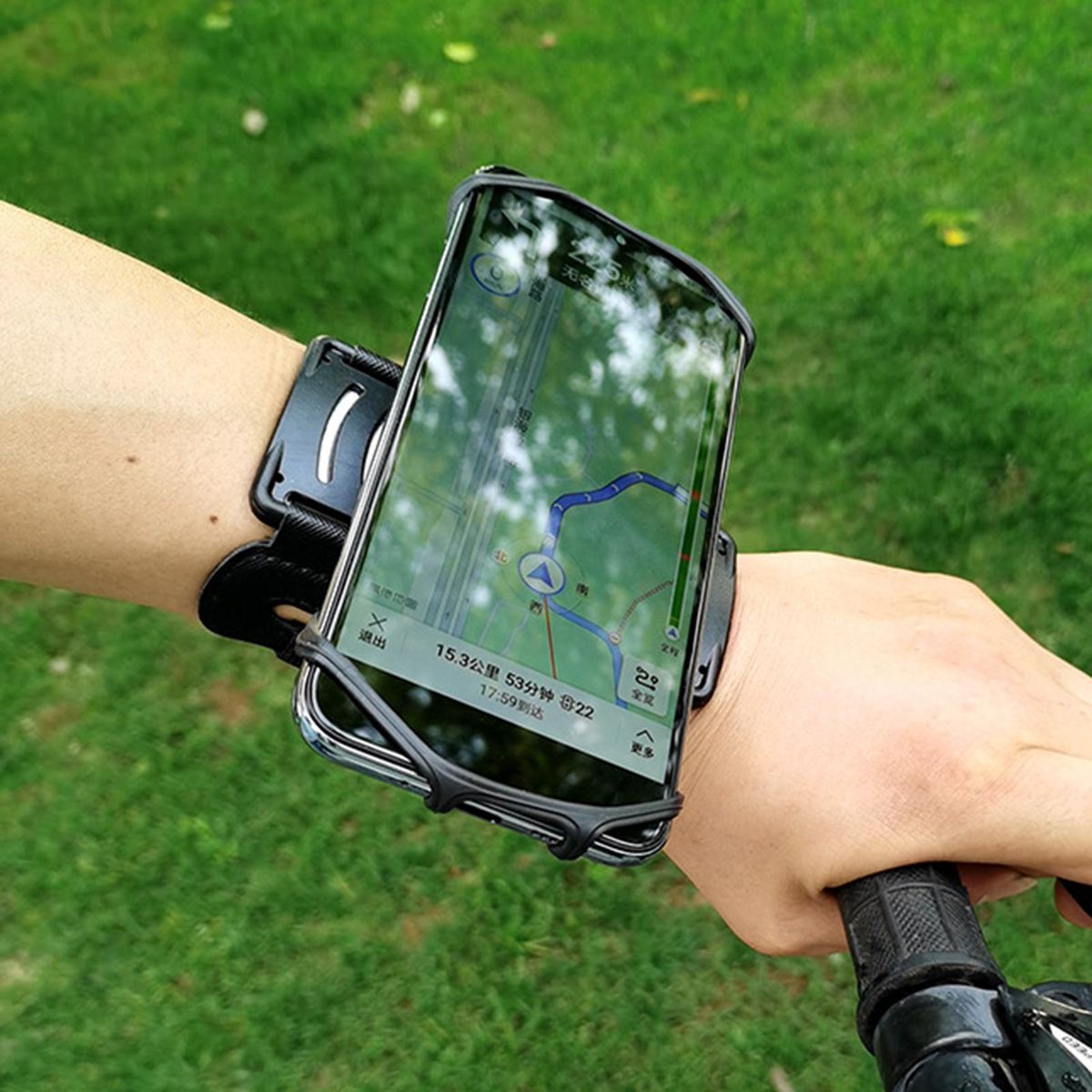 Wrist Phone Bag Cycling Running Arm Bag Black