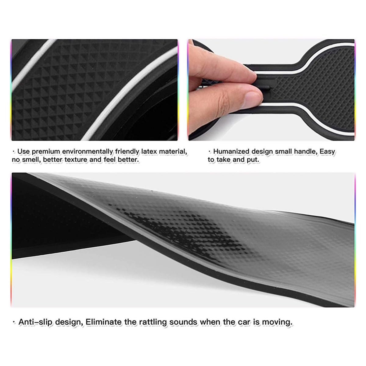 Door Slot Mat for Jeep Cup Mat Center Console Liners 19PCS,