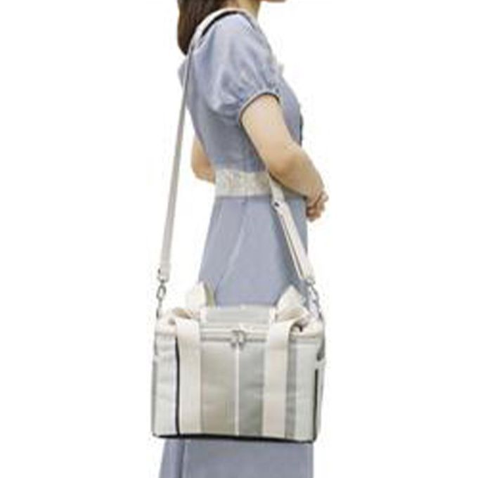 Large Oxford Cloth Insulated Food Cooler Bag Thermal Hiking Light Gray