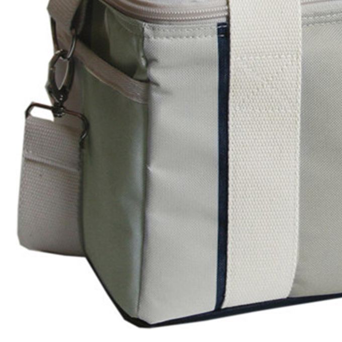 Large Oxford Cloth Insulated Food Cooler Bag Thermal Hiking Light Gray