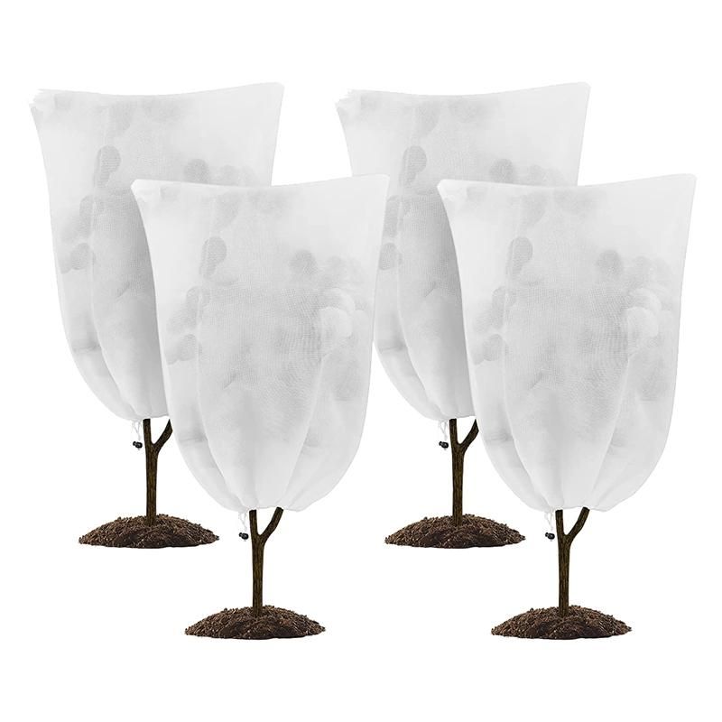4 Pack Plant Covers Freeze Protection 24X 32In Winter Cold Weather Frost Protection Blanket with Draw for Outdoor