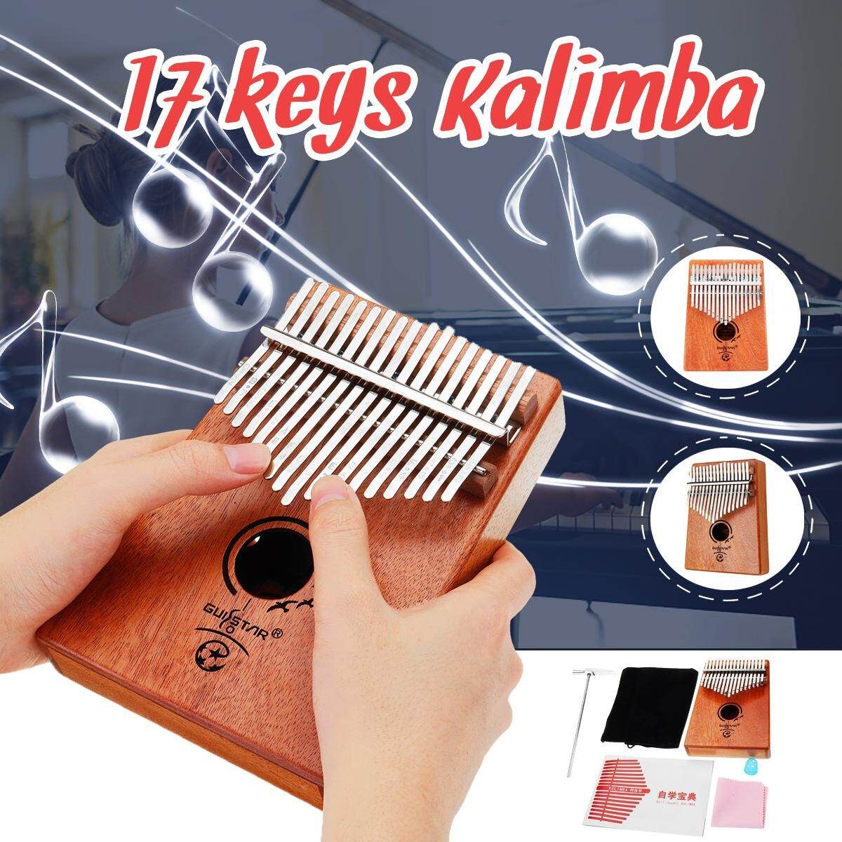 17 Keys Wooden Kalimba Finger Piano Portable Traditional Musical Instrument Suitable For Kids Adult