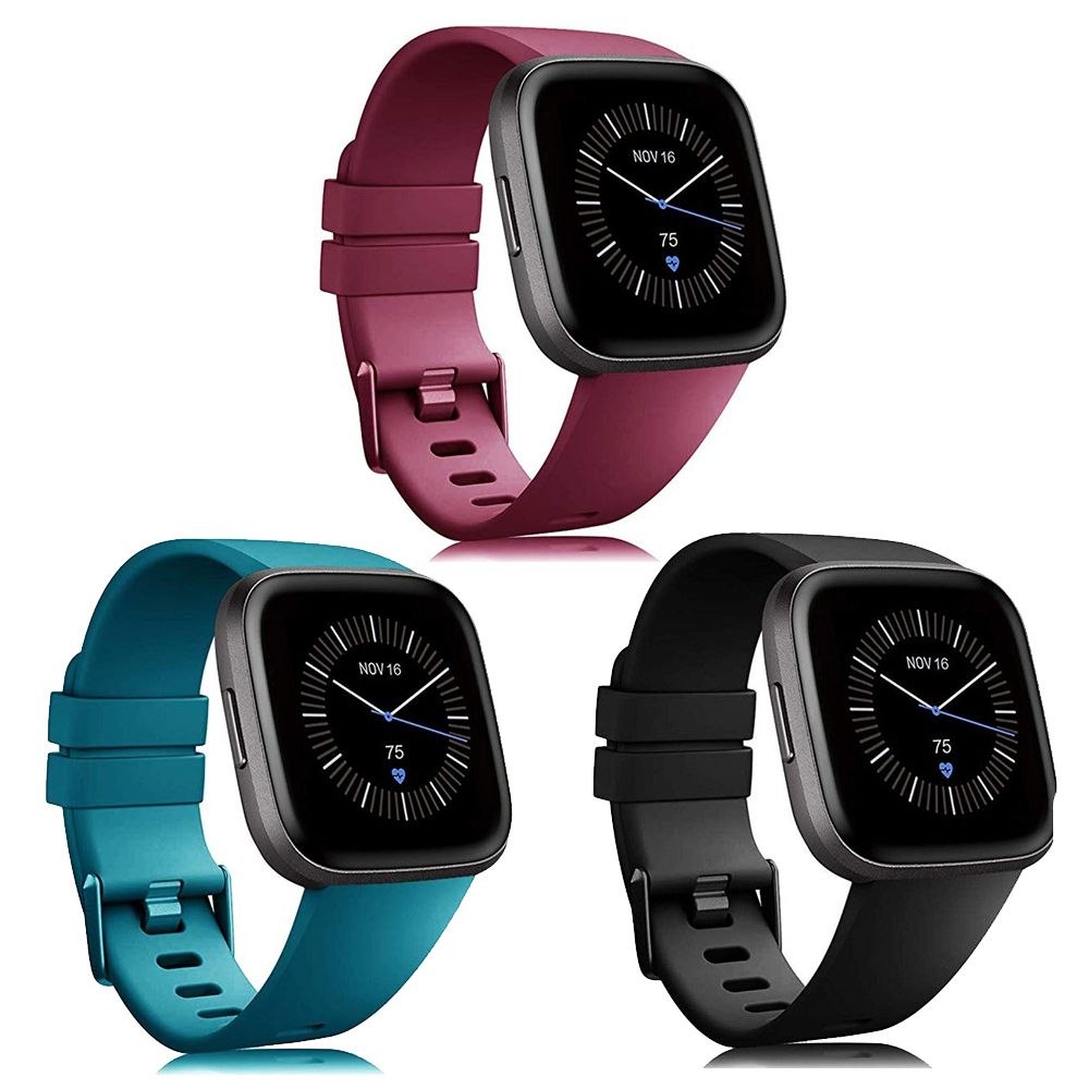 3pcs Strap For Fitbit Versa 2 Band Soft Silicone Wrist Waterproof Replacement Watch Strap For Fitbit Versa/Versa 2
