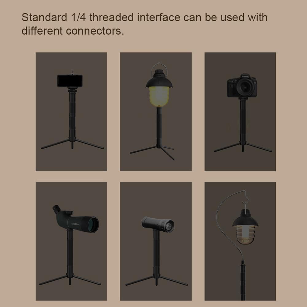 Lightweight Aluminum Alloy Light Holder Detachable Lamp Stand Outdoor Portable Easy To Build Lamp Holder with Tripod Multifunctional Lamp Camera Rack Camping Accessories