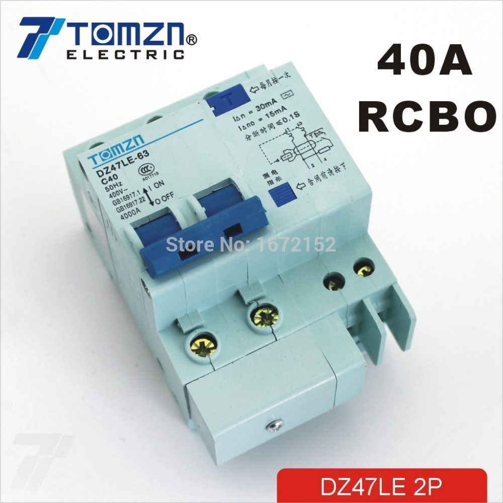 230V~ Current 40A 50HZ DZ47LE 2P Residual Circuit 60HZ