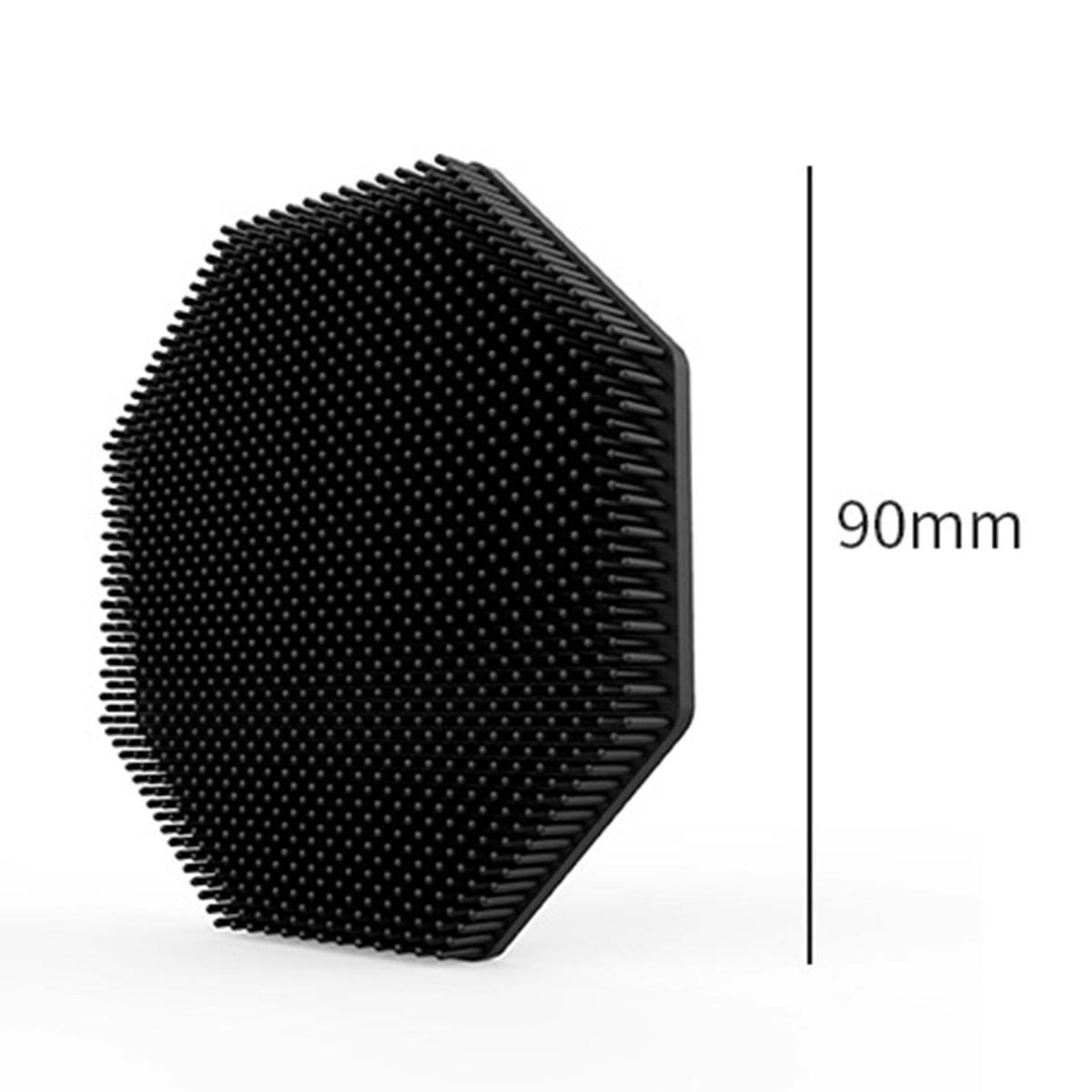 Silicone Shower Brush Silicone Body Scrubber with Handle for Massage Black