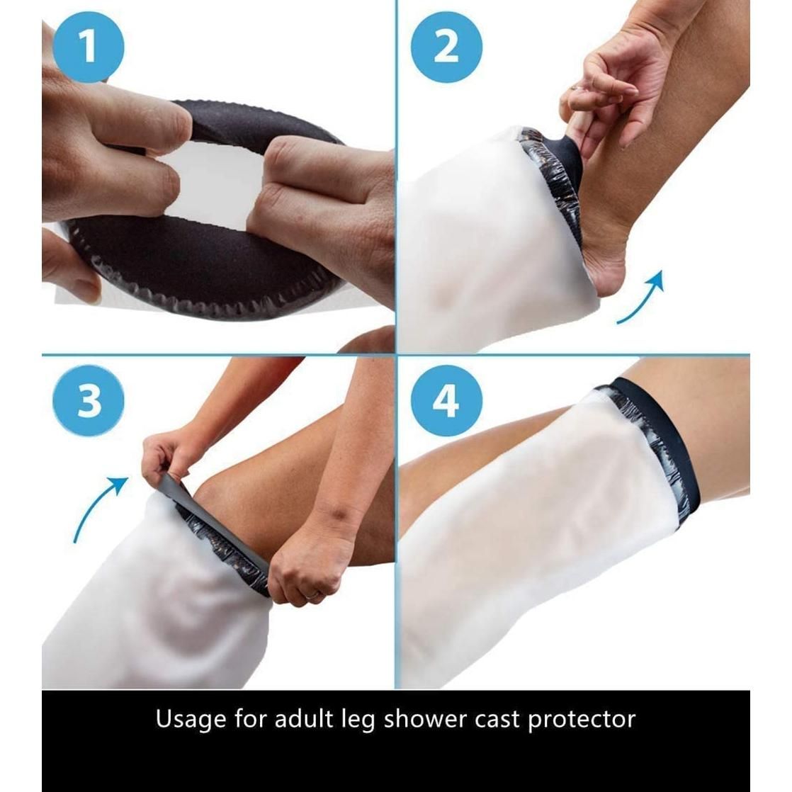 Waterproof Cast Cover Leg Adult Full Leg Shower Protector Watertight Protection for Foot Ankle Knee Wound