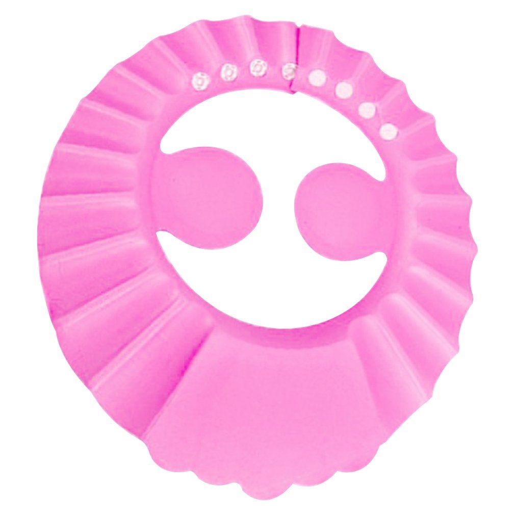 Adjustable Baby Swim Cap Bath Shampoo Eye Protection Head Shower Water Cover Baby Care Wash Hair Shower Cap For 0-6 Years Kids Pink