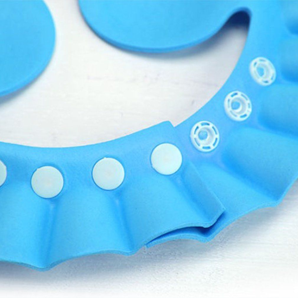 Adjustable Baby Swim Cap Bath Shampoo Eye Protection Head Shower Water Cover Baby Care Wash Hair Shower Cap For 0-6 Years Kids Pink