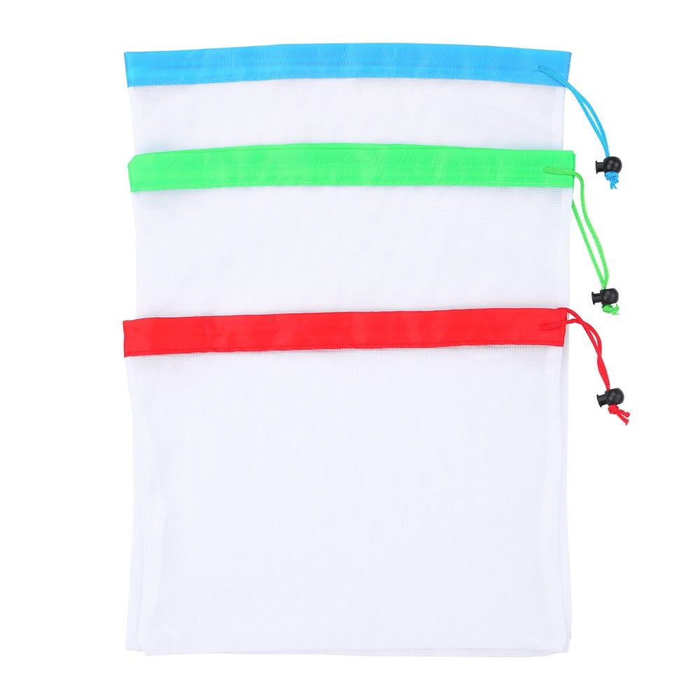 15 PCS Reusable Produce Bags 3 Sizes Washable Mesh Storage