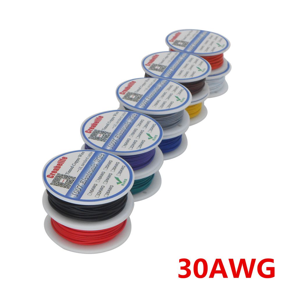 10m Lot UL1007 30AWG 10 Colors Electrical Wire Cable Line