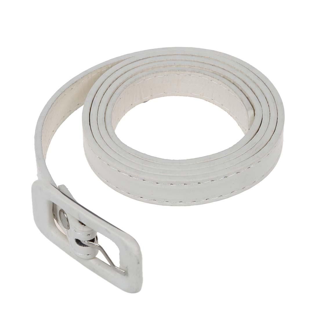 PU Leather Skinny Belt Dress Waist Belt w/ Pin Buckle for