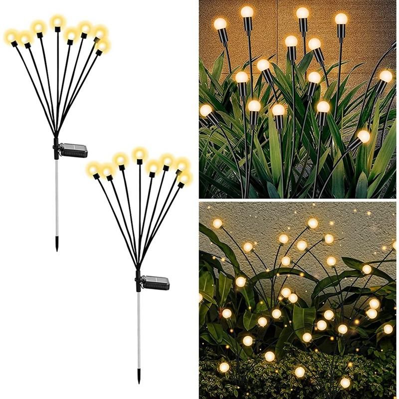 Solar Garden Lights, Upgraded 8LED Firefly Ligh
