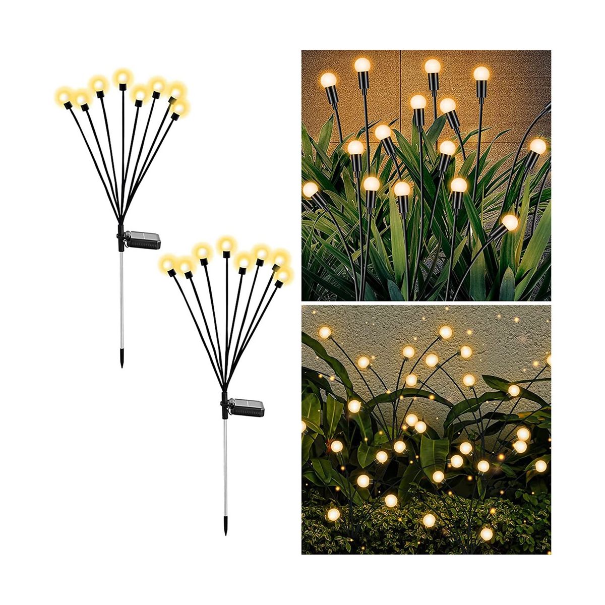 Solar Garden Lights, Upgraded 8LED Firefly Ligh